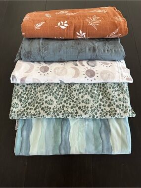 Copper Pearl & muslin Swaddles